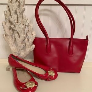 Red Anne Klein flats